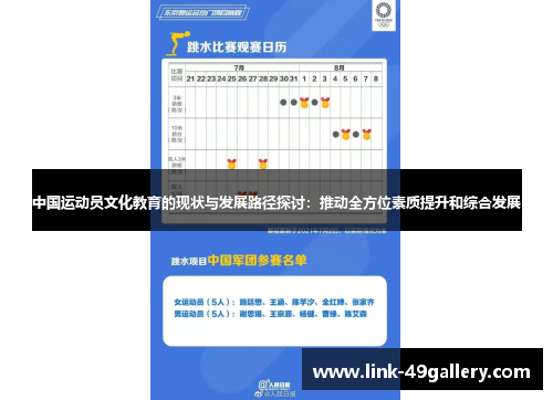 中国运动员文化教育的现状与发展路径探讨：推动全方位素质提升和综合发展